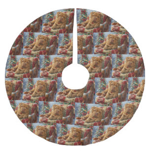 Shar Pei Dog Christmas Festive Brushed Polyester Tree Skirt