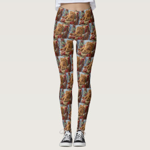 Shar Pei Dog Christmas Festive Leggings