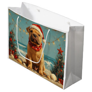 Shar Pei Dog Christmas Vintage Beach Large Gift Bag