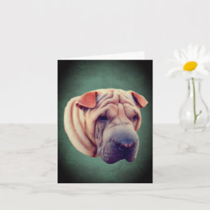 Shar Pei Dog Face Note Card