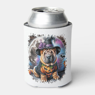 Shar Pei Dog Halloween Square Can Cooler