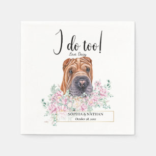 Shar Pei Dog Wedding Cocktail Napkins