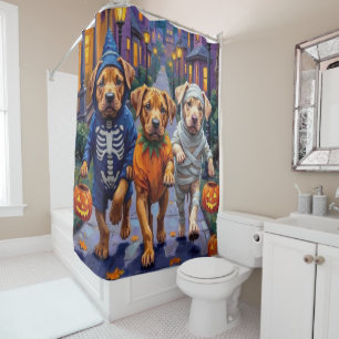 Shar Pei Dogs Trick-or-Treating Halloween Costumes Shower Curtain