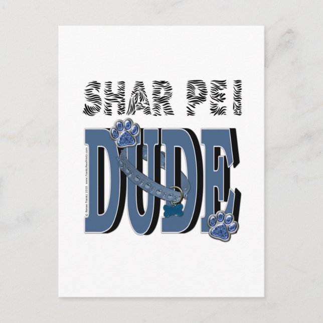 Shar Pei DUDE Postcard (Front)