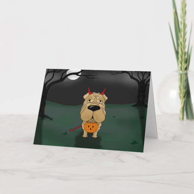 Shar-Pei Halloween Card (Front)