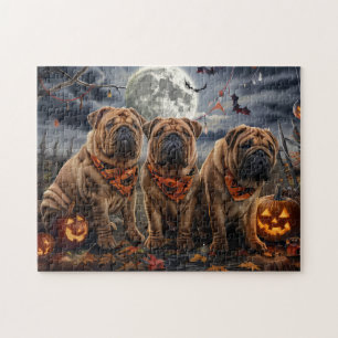 Shar Pei Halloween Spooky Jigsaw Puzzle