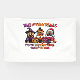 Shar Pei Halloween Thanksgiving Christmas Classic  Banner