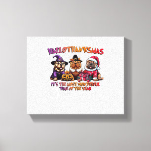Shar Pei Halloween Thanksgiving Christmas Classic  Canvas Print