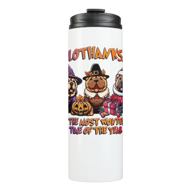 Shar Pei Halloween Thanksgiving Christmas Classic  Thermal Tumbler (Front)