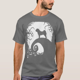 Shar Pei Halloween Under The Moonlight Spooky Dog T-Shirt