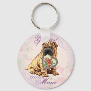 Shar-Pei Heart Mom Key Ring
