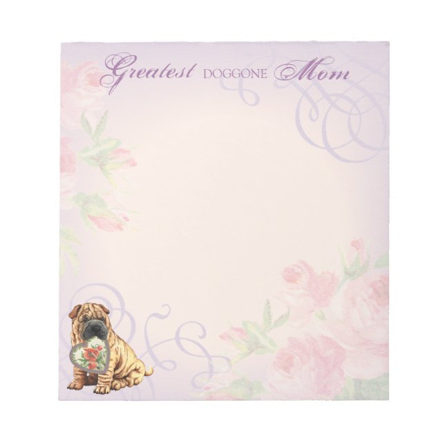 Shar-Pei Heart Mum Notepad (Front)