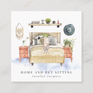 Shar Pei Home and Pet Sitting Square Business Card