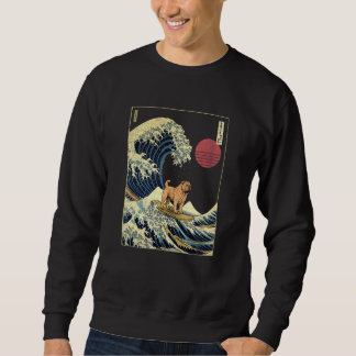 Shar Pei Japanese Kanagawa Wave Surf Dog Sweatshirt