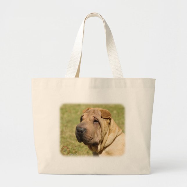 Shar Pei Large Tote Bag (Front)