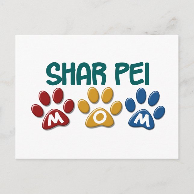 SHAR PEI Mum Paw Print 1 Postcard (Front)