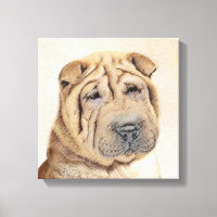 Shar Pei Painting - Cute Original Dog Art