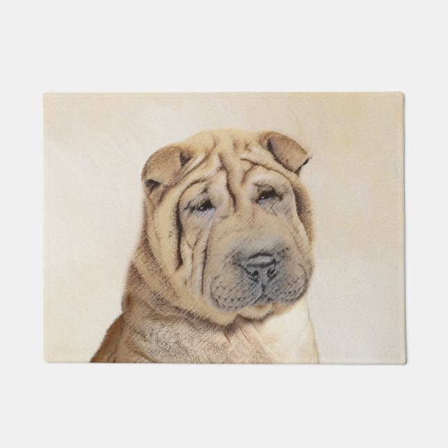 Shar Pei Painting - Cute Original Dog Art Doormat (Front)