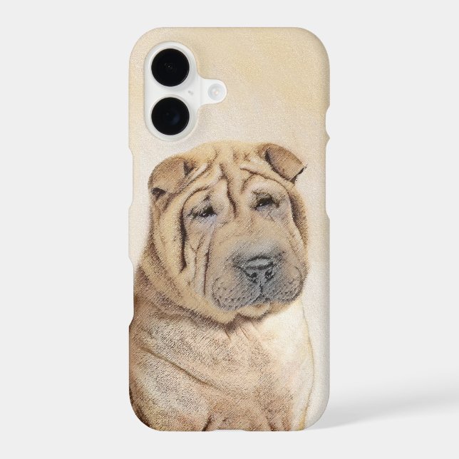Shar Pei Painting - Cute Original Dog Art iPhone Case (Back)