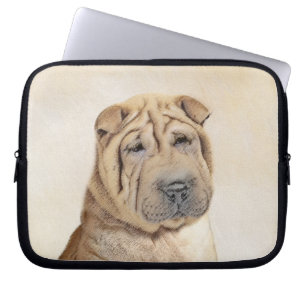 Shar Pei Painting - Cute Original Dog Art Laptop Sleeve