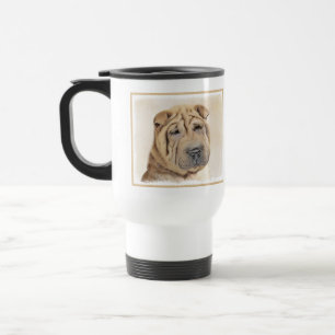 Shar Pei Painting - Cute Original Dog Art Travel Mug