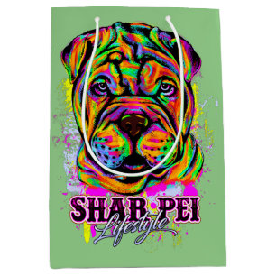 Shar Pei Puppy Dog Lifestyle Medium Gift Bag