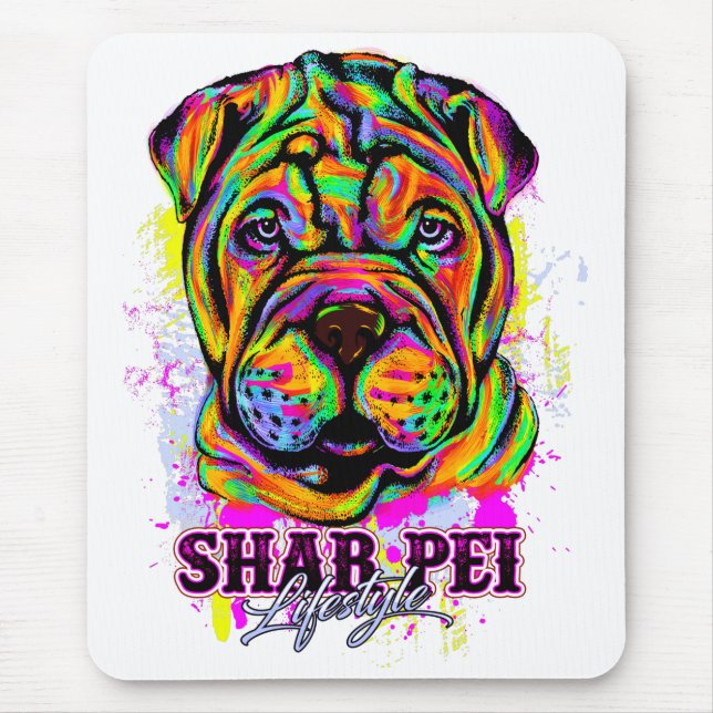 Shar Pei Puppy Dog Lifestyle Mouse Mat (Front)