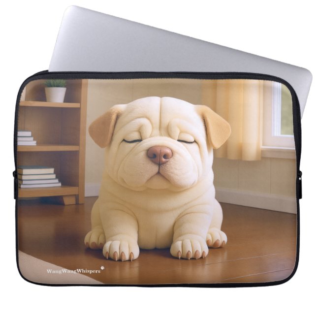 Shar Pei Puppy - Soft Serenity by WangWang Laptop Sleeve (Front)