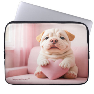 Shar Pei Puppy – Sweet Embrace by WangWang Laptop Sleeve