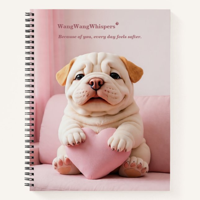Shar Pei Puppy – Sweet Embrace by WangWang Notebook (Front)