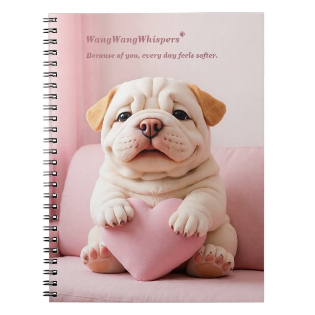 Shar Pei Puppy – Sweet Embrace by WangWang Notebook (Front)