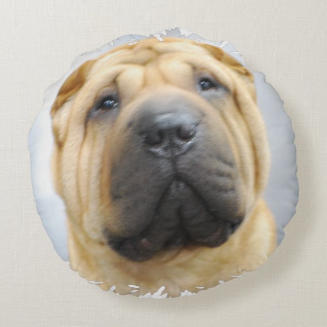 Shar Pei Round Cushion (Back)