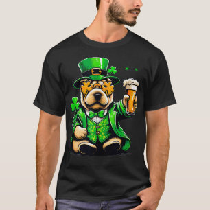 Shar Pei Saint Paddys Day Outfit For Lover Dog Tan T-Shirt