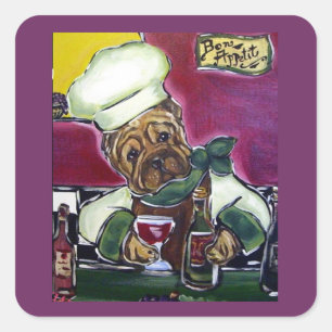 SHAR PEI SQUARE STICKER