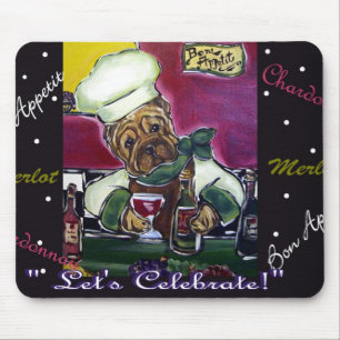 Shar-Pei Wine Chef Mouse Mat