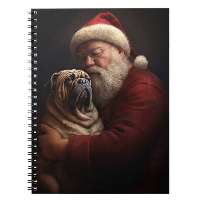 Shar Pei With Santa Claus Festive Christmas  Notebook (Front)