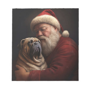 Shar Pei With Santa Claus Festive Christmas  Notepad