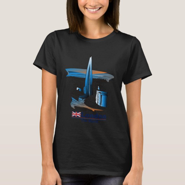 Shard of Glass London Bridge Tube Rail Station Eng T-Shirt (Front)