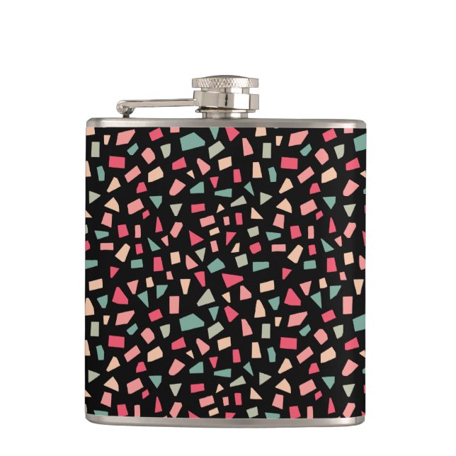 Shards - Colours 01 - on Black Hip Flask (Front)