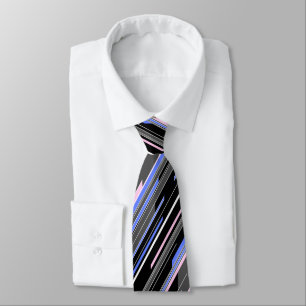 Shards Geometric Striped Black Two-sided Tie