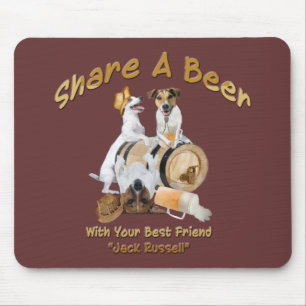 Share A Beer With Your Best Friend Jack Russell Mouse Mat