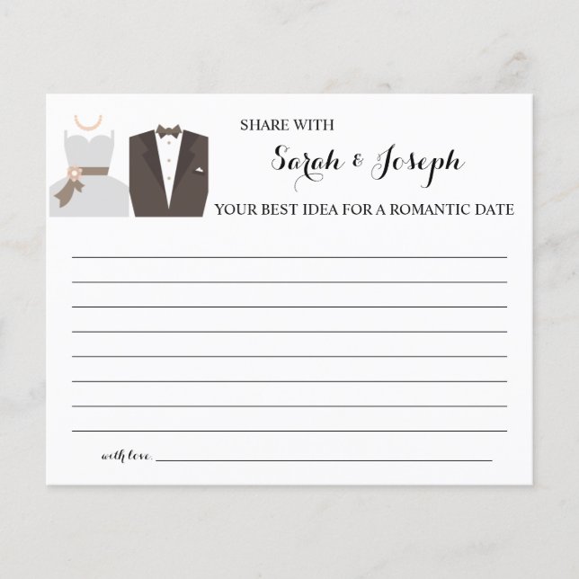 Share a Date Idea for Couple Bridal Shower card (Front)