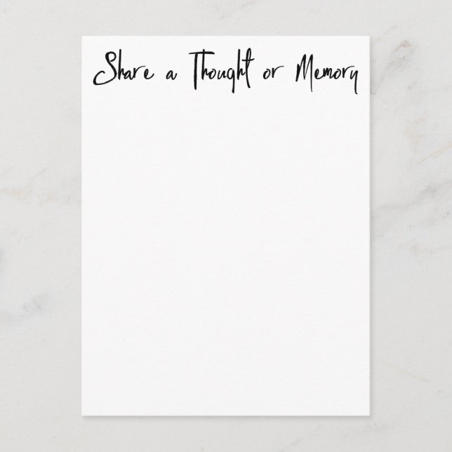 Share a Memory Celebration of Life Memorial Card (Front)