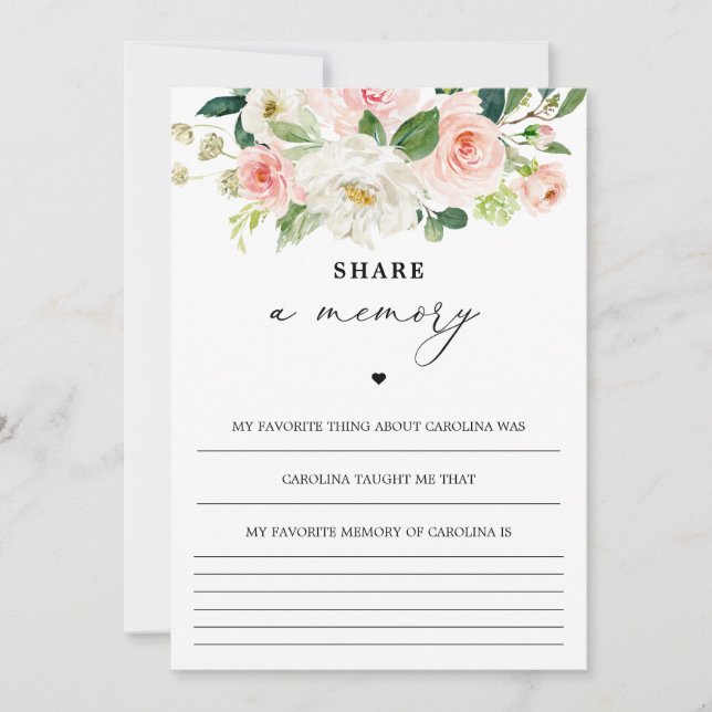 Share A Memory, Celebration Of Life Memory Cards (Front)