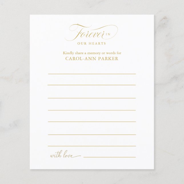 Share a Memory Funeral Service Attendance (Front)