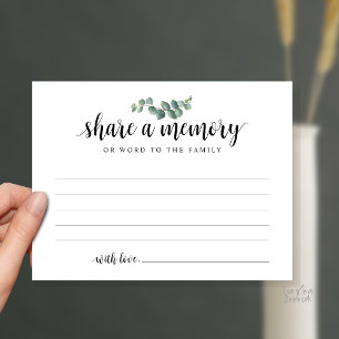 Share a Memory, Funeral Service, Sympathy Card