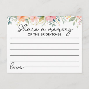 share a memory game bridal shower postcard