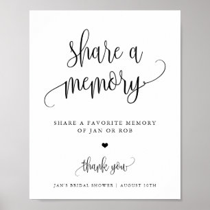 Share a Memory Minimalist Calligraphy Display Poster