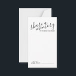 'Share a Memory' Modern Script Wedding Advice Card<br><div class="desc">Add a personal touch to your wedding with a modern script wedding advice and wishes card.
This card features title 'share a memory' in black modern calligraphy font style and details in black modern sans serif font style on white background.</div>