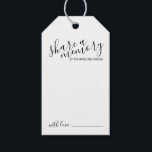'Share a Memory' Modern Script Wedding Gift Tags<br><div class="desc">Add a personal touch to your wedding with a modern script wedding advice and wishes tag card.

This tag card features title 'share a memory' in black modern script font style and details in black modern sans serif font style on white background.</div>